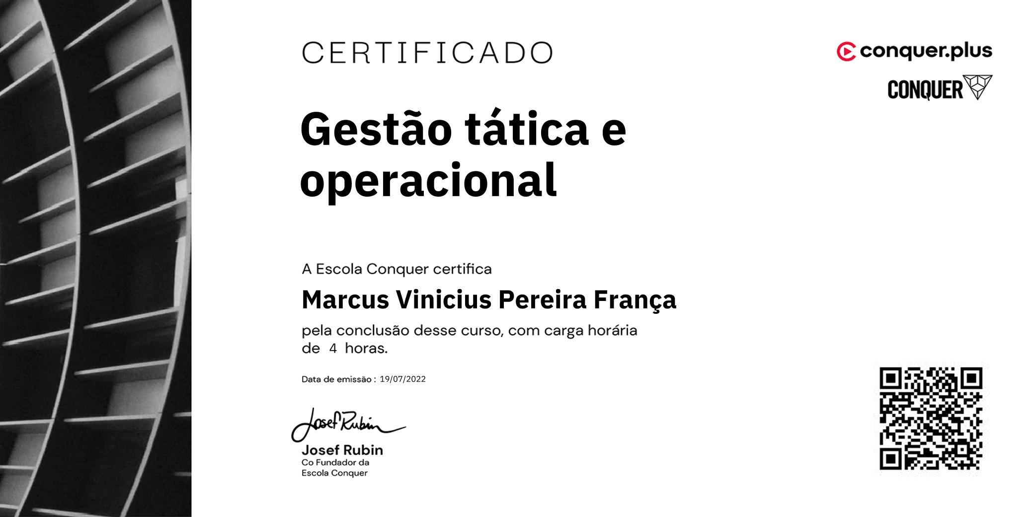 Certificado de Gestão tática e operacional